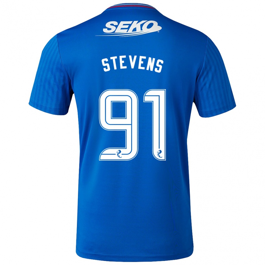 Niño Camiseta Archie Stevens #91 Azul 1ª Equipación 2023/24 La Camisa