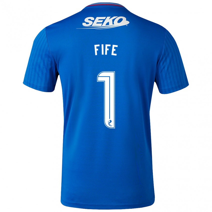 Niño Camiseta Jenna Fife #1 Azul 1ª Equipación 2023/24 La Camisa