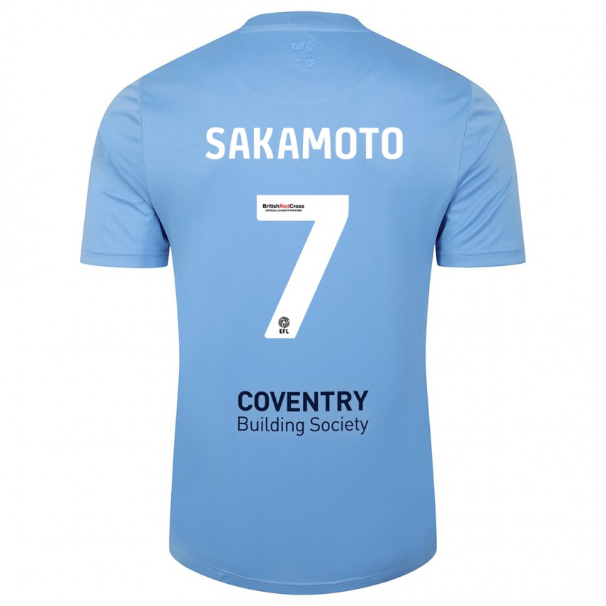 Niño Camiseta Tatsuhiro Sakamoto #7 Cielo Azul 1ª Equipación 2023/24 La Camisa
