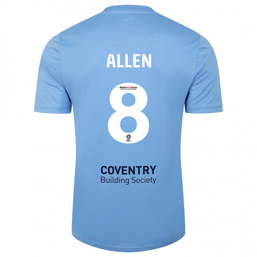 Niño Camiseta Jamie Allen #8 Cielo Azul 1ª Equipación 2023/24 La Camisa
