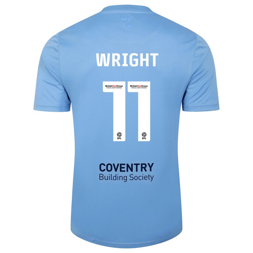 Niño Camiseta Haji Wright #11 Cielo Azul 1ª Equipación 2023/24 La Camisa