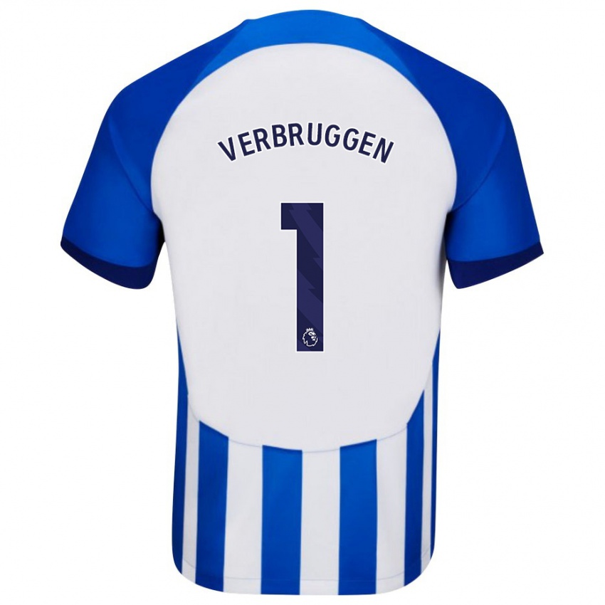 Niño Camiseta Bart Verbruggen #1 Azul 1ª Equipación 2023/24 La Camisa
