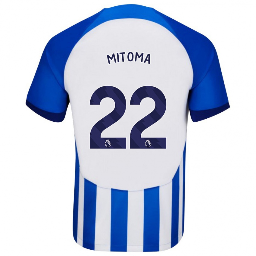 Niño Camiseta Kaoru Mitoma #22 Azul 1ª Equipación 2023/24 La Camisa