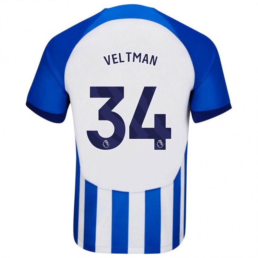 Niño Camiseta Joël Veltman #34 Azul 1ª Equipación 2023/24 La Camisa
