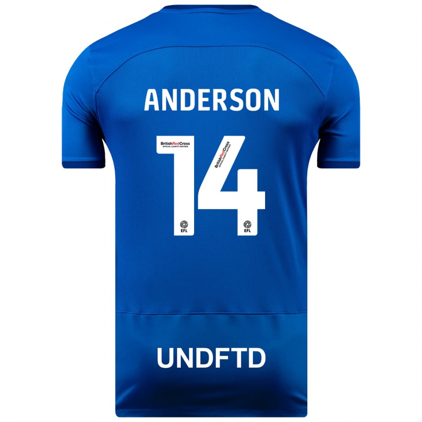Niño Camiseta Keshi Anderson #14 Azul 1ª Equipación 2023/24 La Camisa
