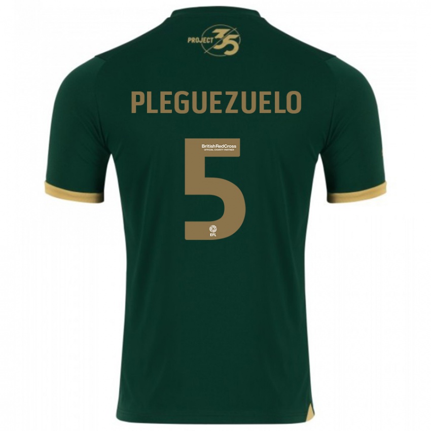 Niño Camiseta Julio Pleguezuelo #5 Verde 1ª Equipación 2023/24 La Camisa