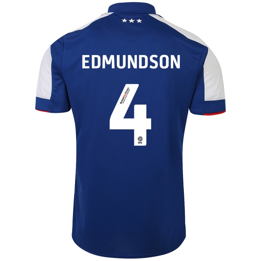 Niño Camiseta George Edmundson #4 Azul 1ª Equipación 2023/24 La Camisa