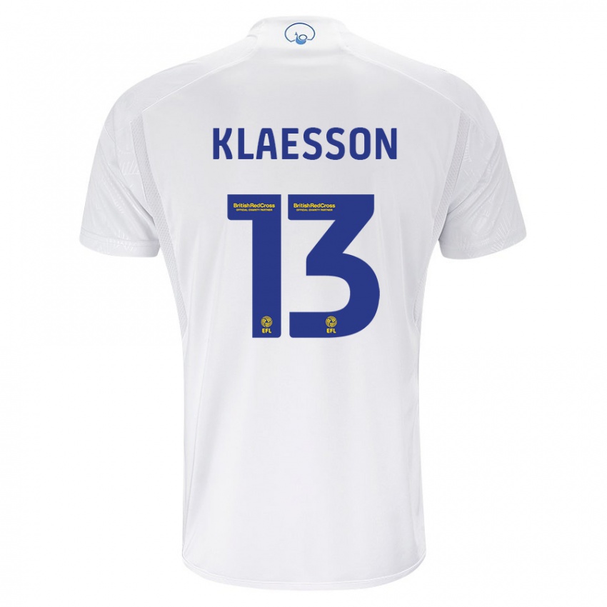 Niño Camiseta Kristoffer Klaesson #13 Blanco 1ª Equipación 2023/24 La Camisa