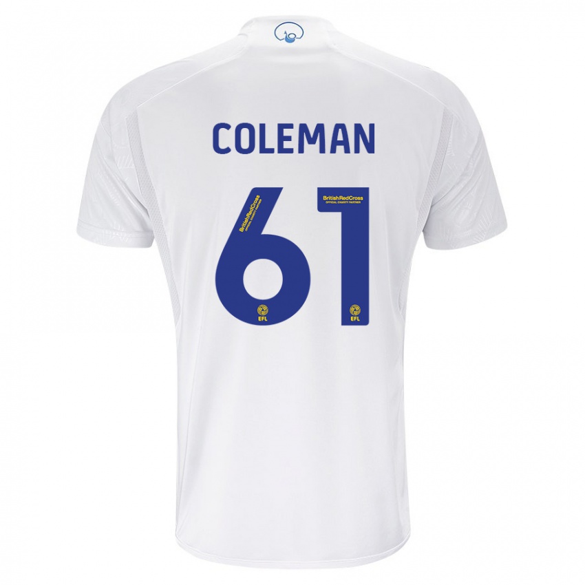 Niño Camiseta Cian Coleman #61 Blanco 1ª Equipación 2023/24 La Camisa