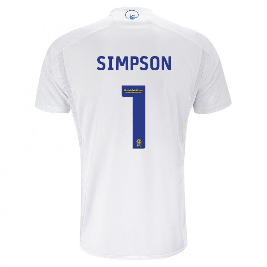 Niño Camiseta Carrie Simpson #1 Blanco 1ª Equipación 2023/24 La Camisa