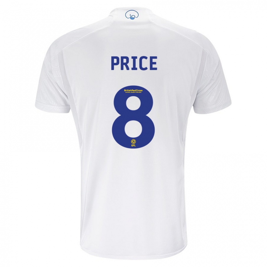 Niño Camiseta Leoni Price #8 Blanco 1ª Equipación 2023/24 La Camisa