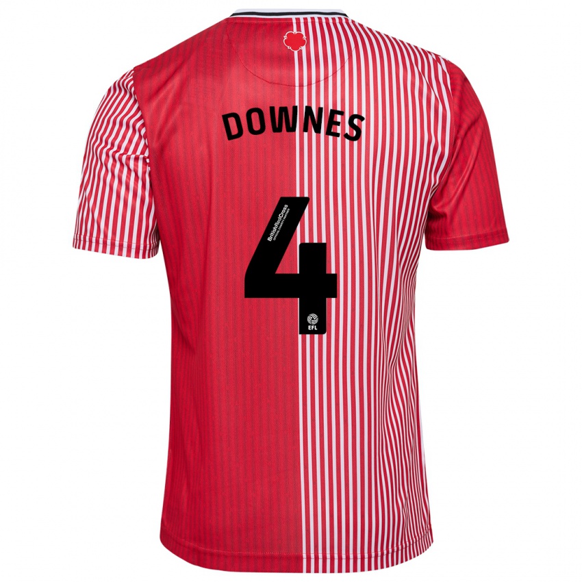 Niño Camiseta Flynn Downes #4 Rojo 1ª Equipación 2023/24 La Camisa