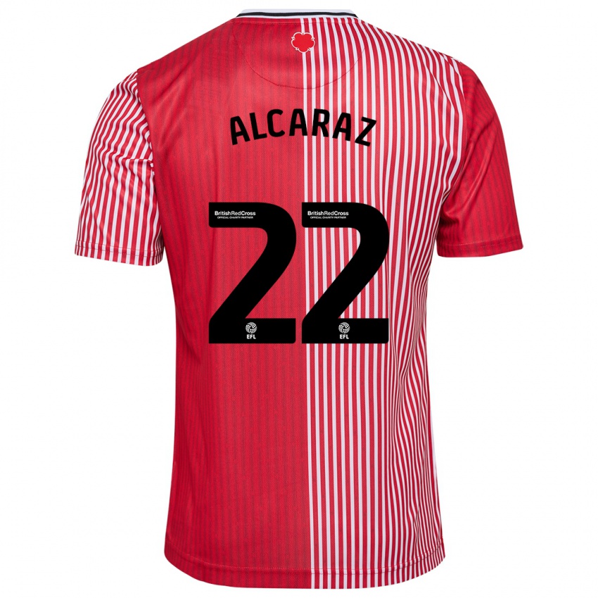 Niño Camiseta Carlos Alcaraz #22 Rojo 1ª Equipación 2023/24 La Camisa
