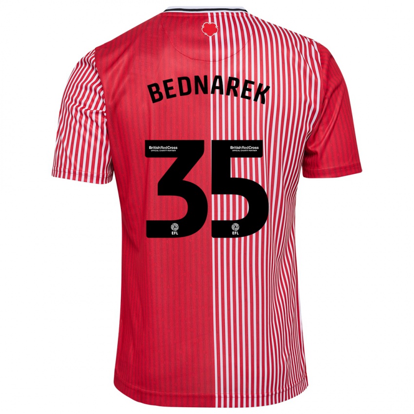 Niño Camiseta Jan Bednarek #35 Rojo 1ª Equipación 2023/24 La Camisa
