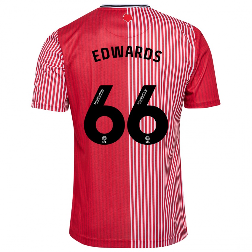 Niño Camiseta Diamond Edwards #66 Rojo 1ª Equipación 2023/24 La Camisa