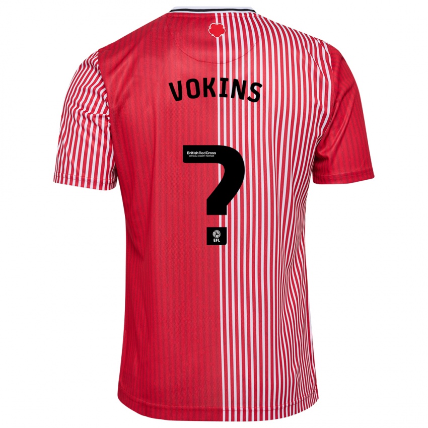Niño Camiseta Jake Vokins #0 Rojo 1ª Equipación 2023/24 La Camisa