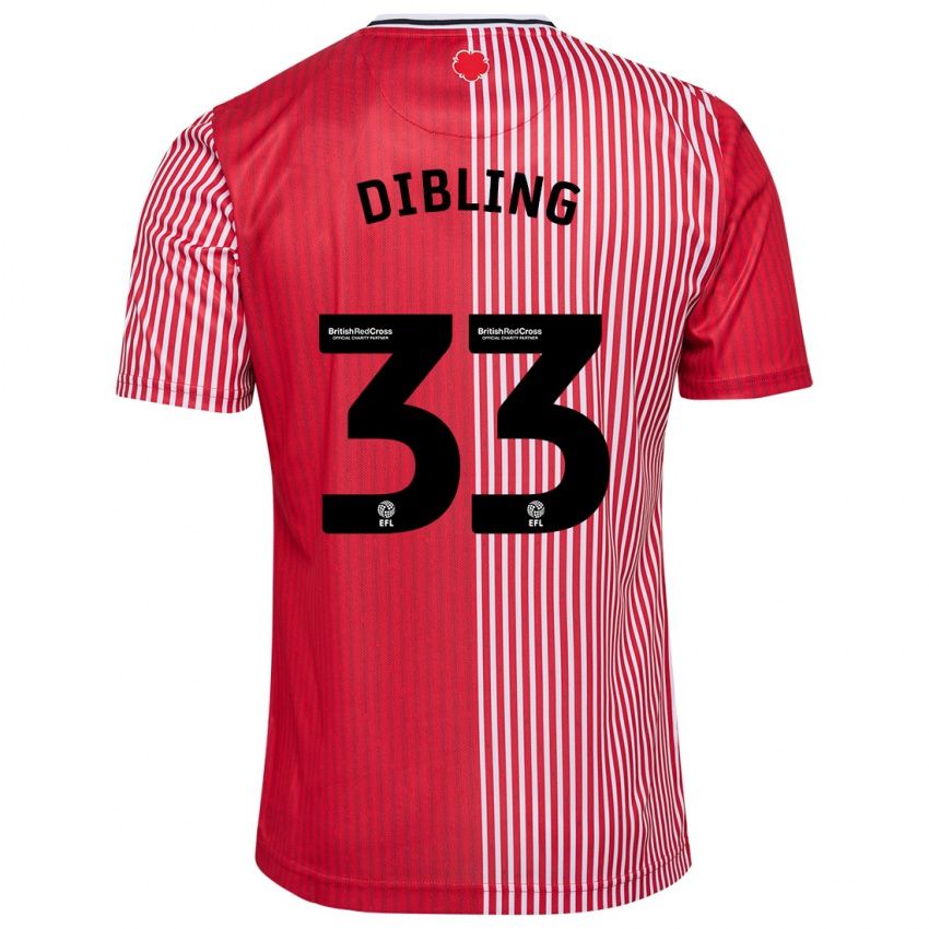 Niño Camiseta Tyler Dibling #33 Rojo 1ª Equipación 2023/24 La Camisa