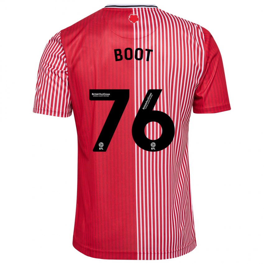Niño Camiseta Nathanael Boot #76 Rojo 1ª Equipación 2023/24 La Camisa