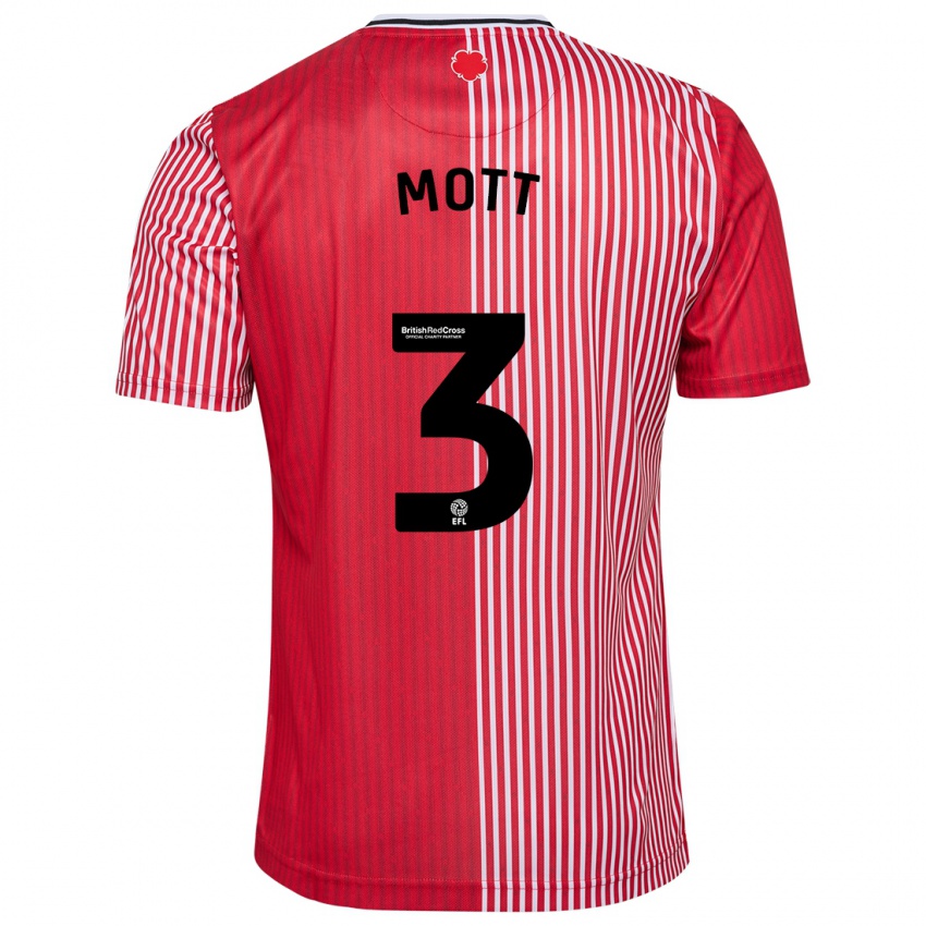 Niño Camiseta Millicent Mott #3 Rojo 1ª Equipación 2023/24 La Camisa
