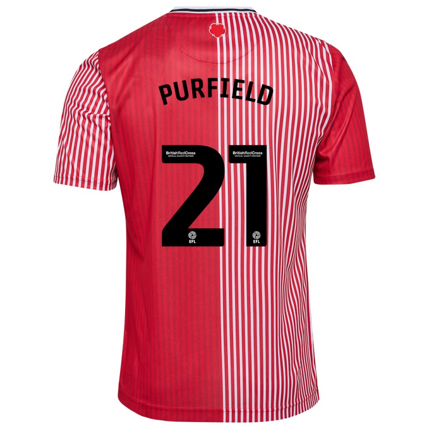 Niño Camiseta Jemma Elizabeth Purfield #21 Rojo 1ª Equipación 2023/24 La Camisa