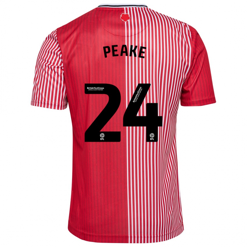 Niño Camiseta Paige Peake #24 Rojo 1ª Equipación 2023/24 La Camisa
