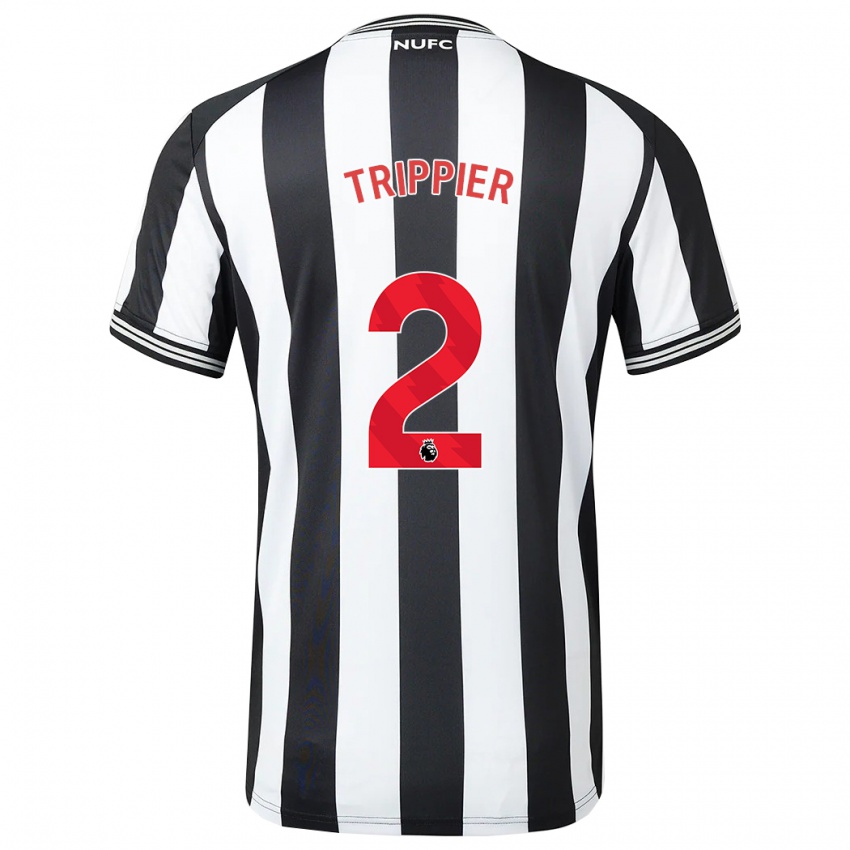 Niño Camiseta Kieran Trippier #2 Blanco Negro 1ª Equipación 2023/24 La Camisa