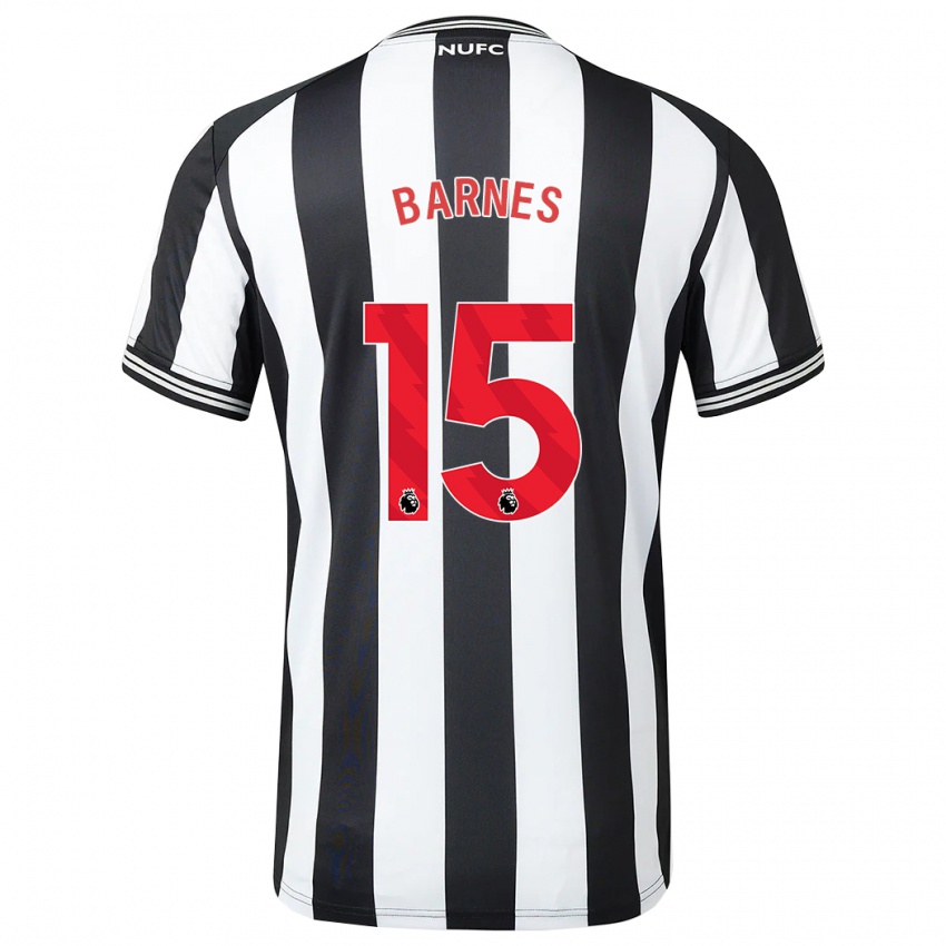 Niño Camiseta Harvey Barnes #15 Blanco Negro 1ª Equipación 2023/24 La Camisa