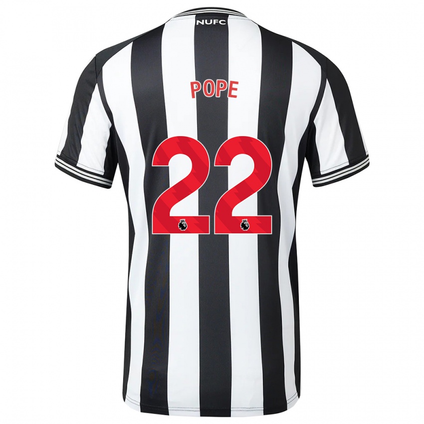Niño Camiseta Nick Pope #22 Blanco Negro 1ª Equipación 2023/24 La Camisa