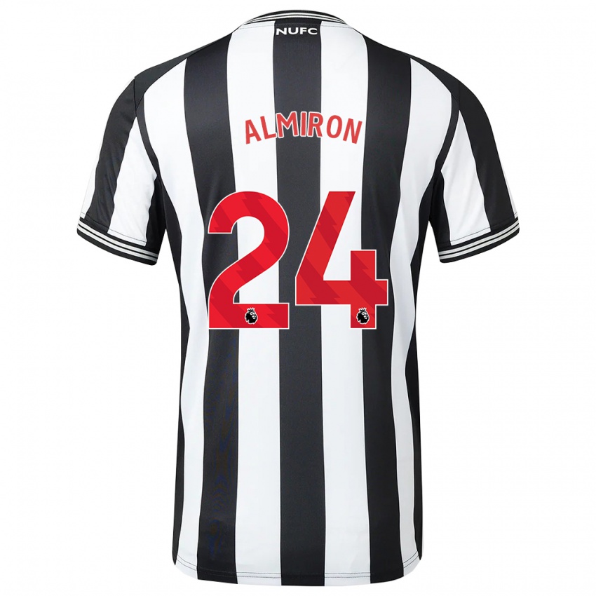 Niño Camiseta Miguel Almirón #24 Blanco Negro 1ª Equipación 2023/24 La Camisa