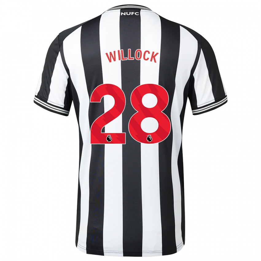Niño Camiseta Joe Willock #28 Blanco Negro 1ª Equipación 2023/24 La Camisa