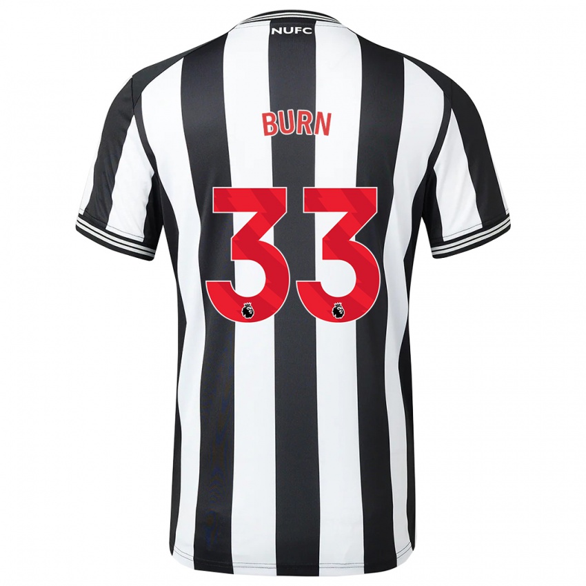 Niño Camiseta Dan Burn #33 Blanco Negro 1ª Equipación 2023/24 La Camisa
