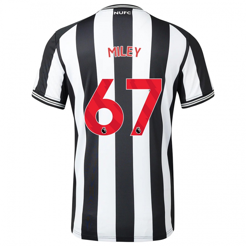 Niño Camiseta Lewis Miley #67 Blanco Negro 1ª Equipación 2023/24 La Camisa