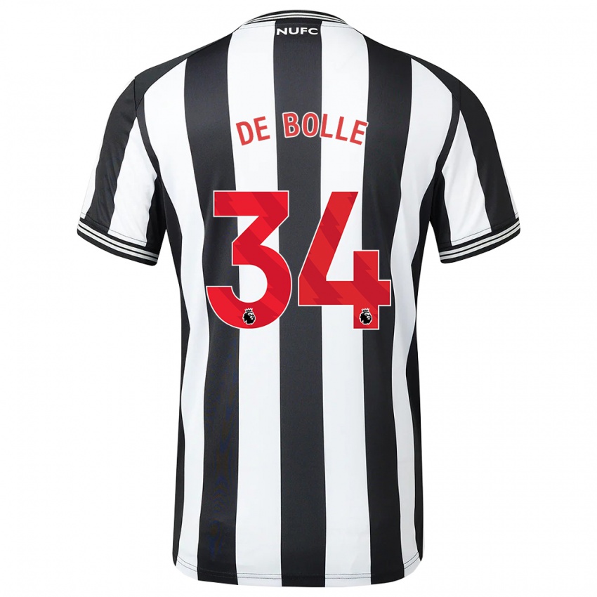 Niño Camiseta Lucas De Bolle #34 Blanco Negro 1ª Equipación 2023/24 La Camisa