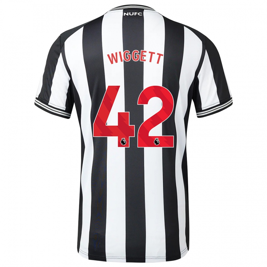 Niño Camiseta Charlie Wiggett #42 Blanco Negro 1ª Equipación 2023/24 La Camisa