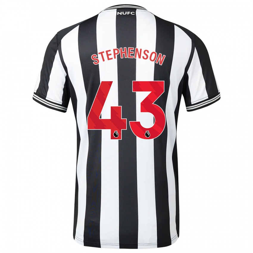 Niño Camiseta Dylan Stephenson #43 Blanco Negro 1ª Equipación 2023/24 La Camisa