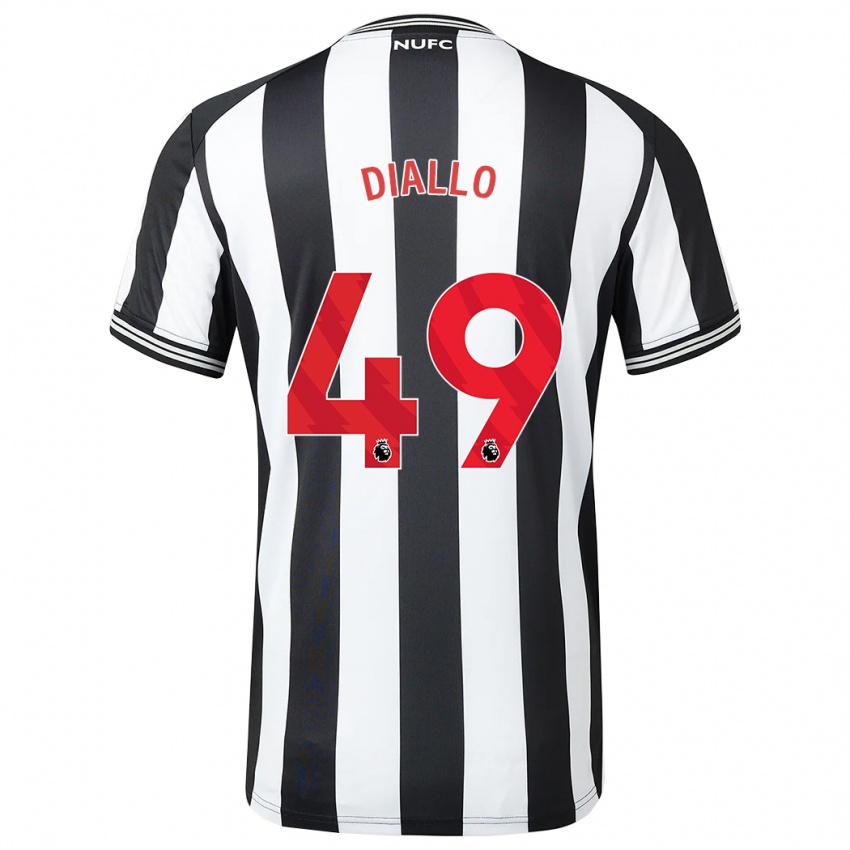 Niño Camiseta Amadou Diallo #49 Blanco Negro 1ª Equipación 2023/24 La Camisa