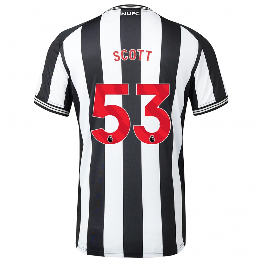 Niño Camiseta Joshua Scott #53 Blanco Negro 1ª Equipación 2023/24 La Camisa