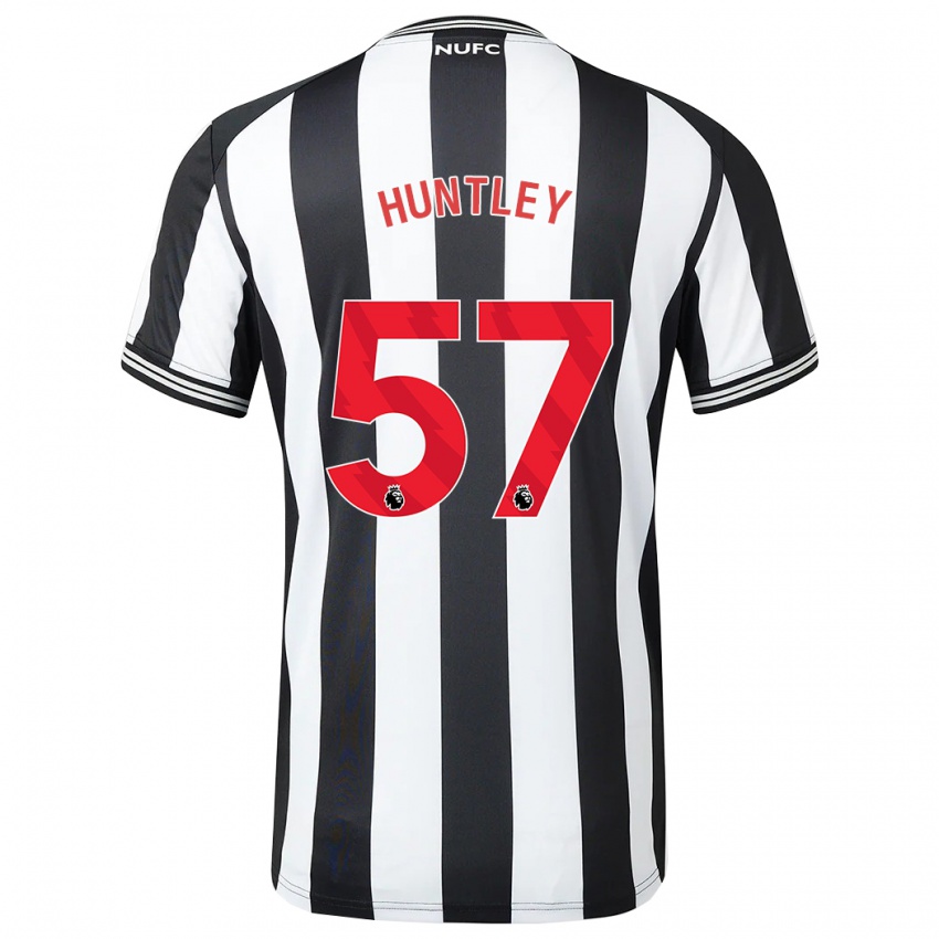 Niño Camiseta James Huntley #57 Blanco Negro 1ª Equipación 2023/24 La Camisa