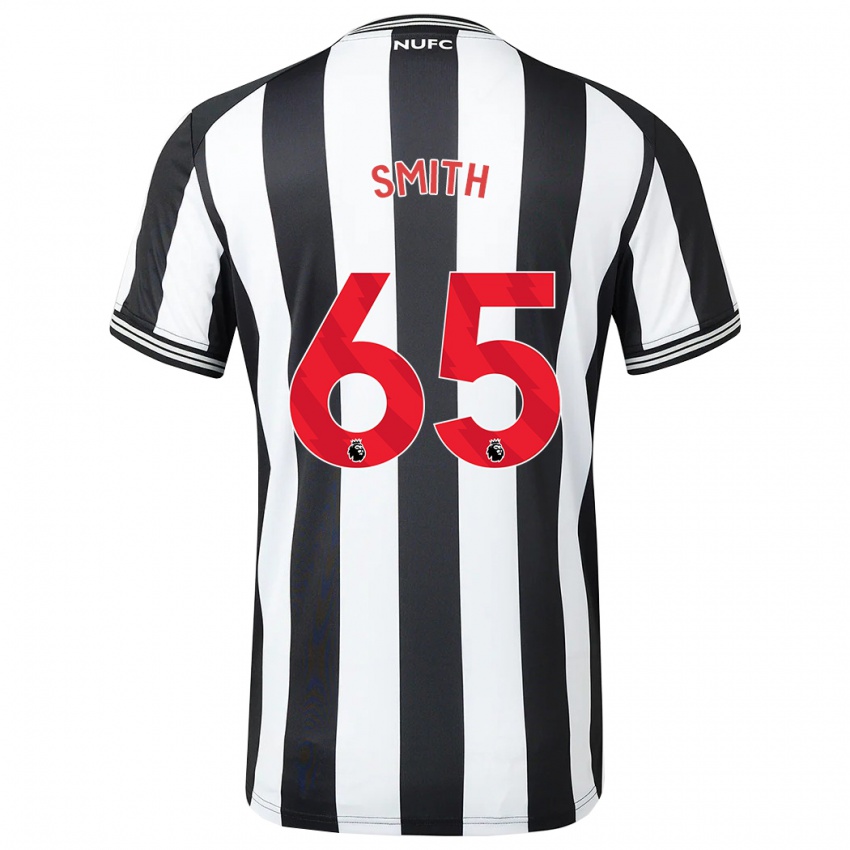 Niño Camiseta Jude Smith #65 Blanco Negro 1ª Equipación 2023/24 La Camisa
