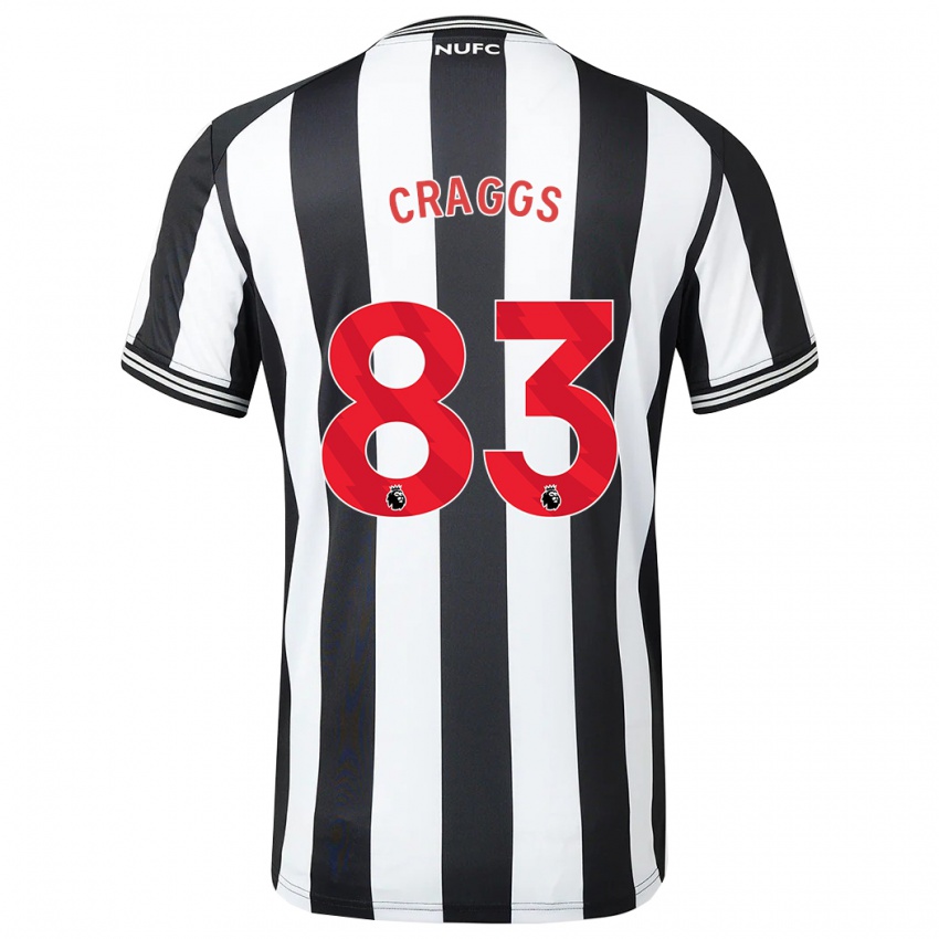 Niño Camiseta Luke Craggs #83 Blanco Negro 1ª Equipación 2023/24 La Camisa