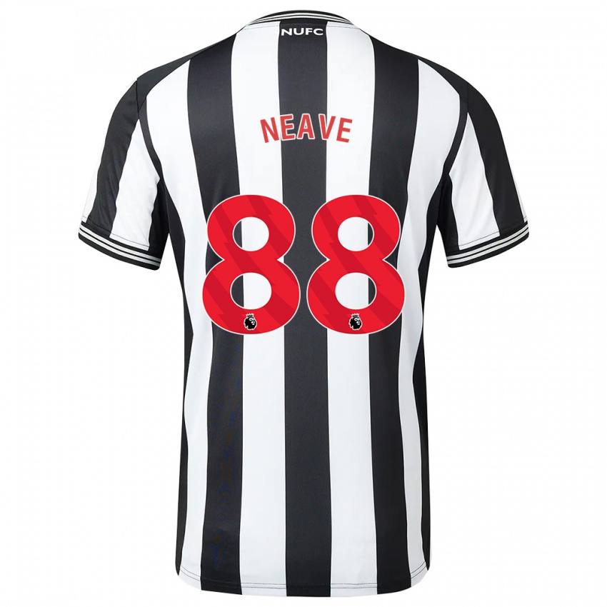 Niño Camiseta Sean Neave #88 Blanco Negro 1ª Equipación 2023/24 La Camisa