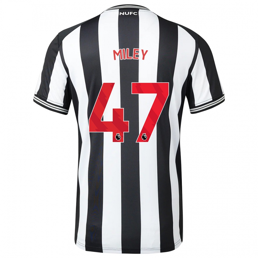 Niño Camiseta Jamie Miley #47 Blanco Negro 1ª Equipación 2023/24 La Camisa