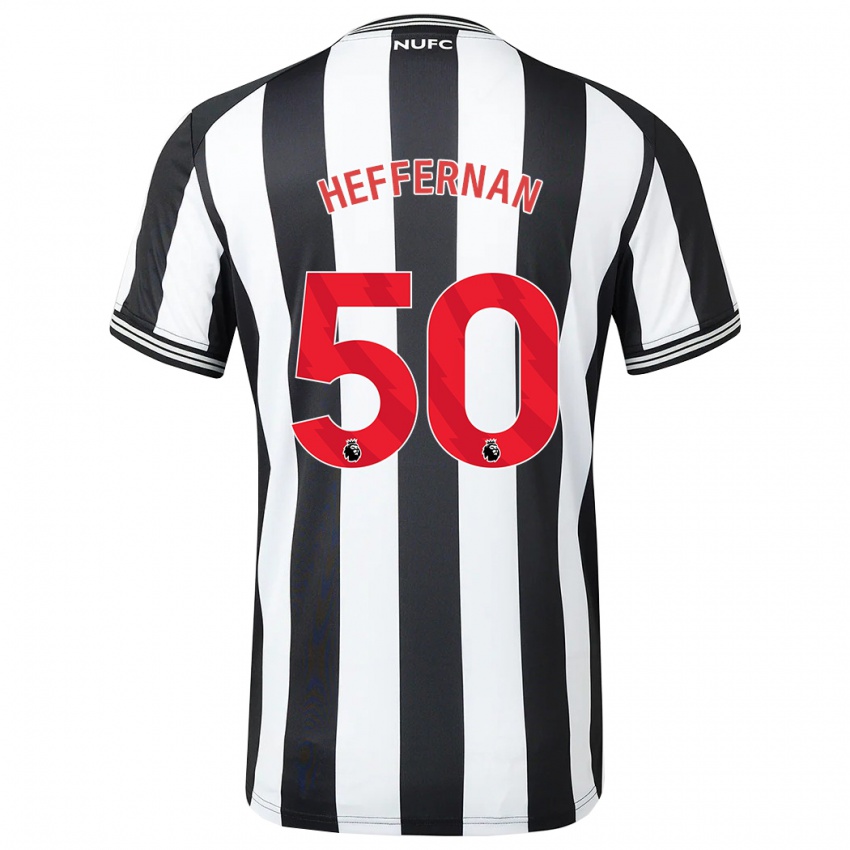 Niño Camiseta Cathal Heffernan #50 Blanco Negro 1ª Equipación 2023/24 La Camisa