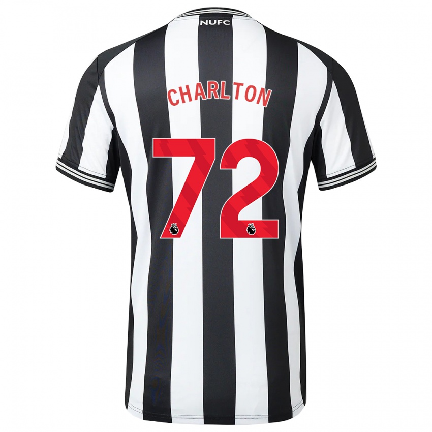 Niño Camiseta Dylan Charlton #72 Blanco Negro 1ª Equipación 2023/24 La Camisa