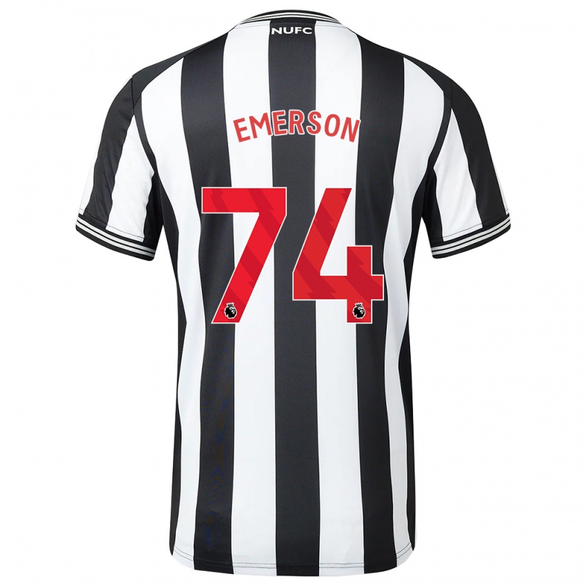 Niño Camiseta Johnny Emerson #74 Blanco Negro 1ª Equipación 2023/24 La Camisa