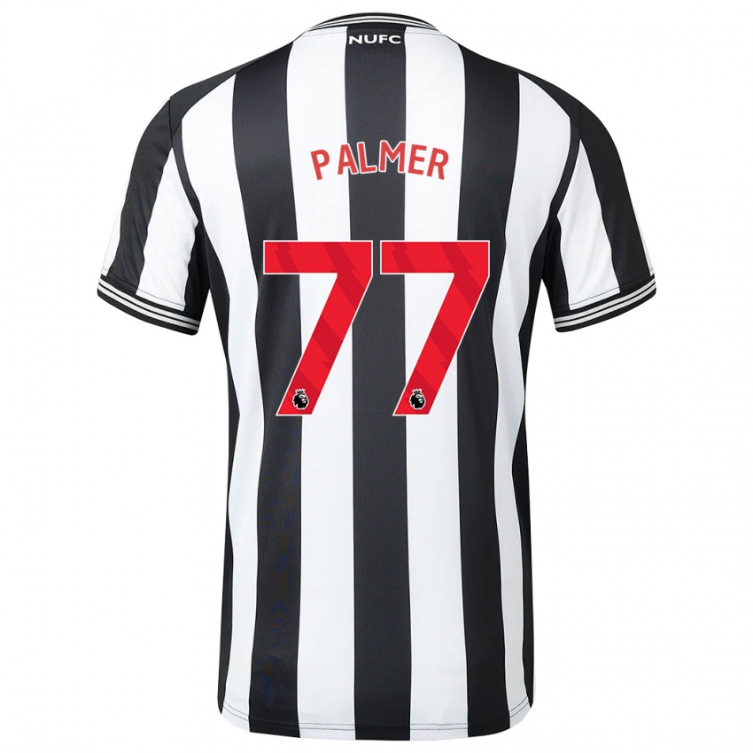 Niño Camiseta Darren Palmer #77 Blanco Negro 1ª Equipación 2023/24 La Camisa