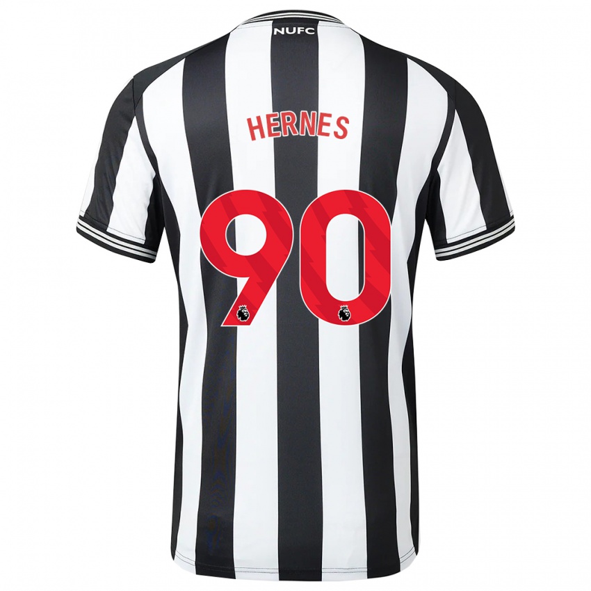 Niño Camiseta Travis Hernes #90 Blanco Negro 1ª Equipación 2023/24 La Camisa