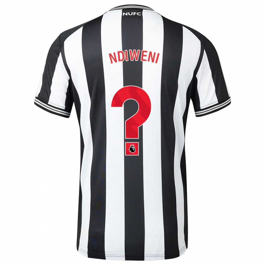 Niño Camiseta Ryan Ndiweni #0 Blanco Negro 1ª Equipación 2023/24 La Camisa