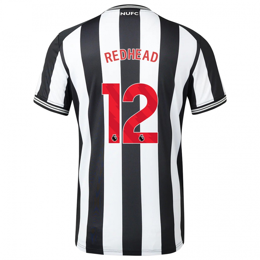 Niño Camiseta Cara Milne-Redhead #12 Blanco Negro 1ª Equipación 2023/24 La Camisa
