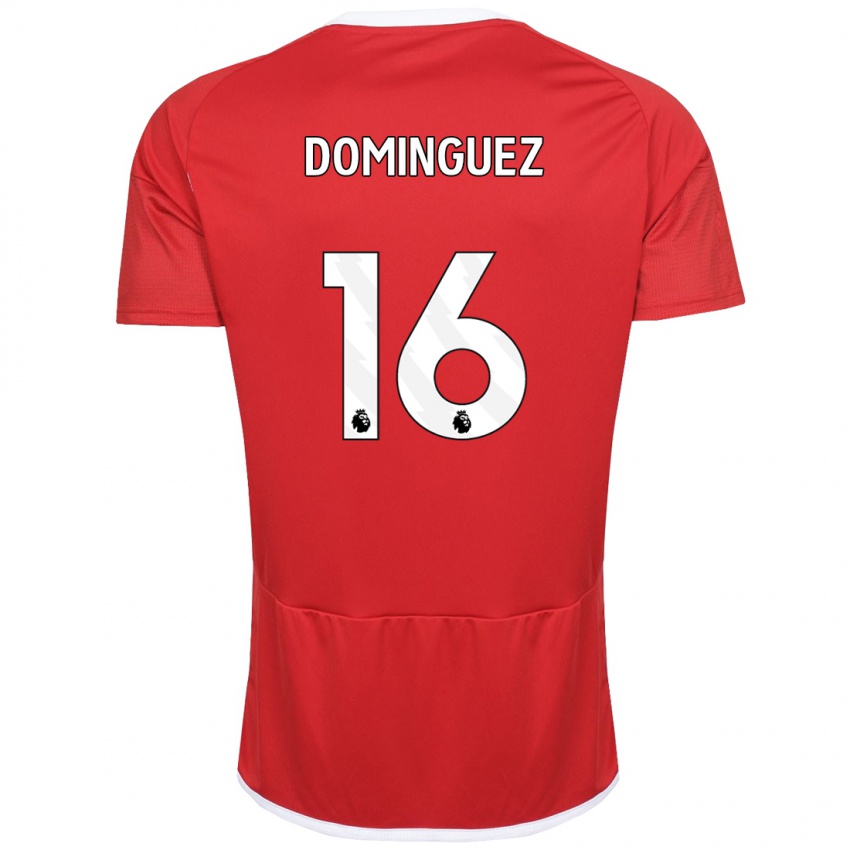 Niño Camiseta Nicolás Domínguez #16 Rojo 1ª Equipación 2023/24 La Camisa